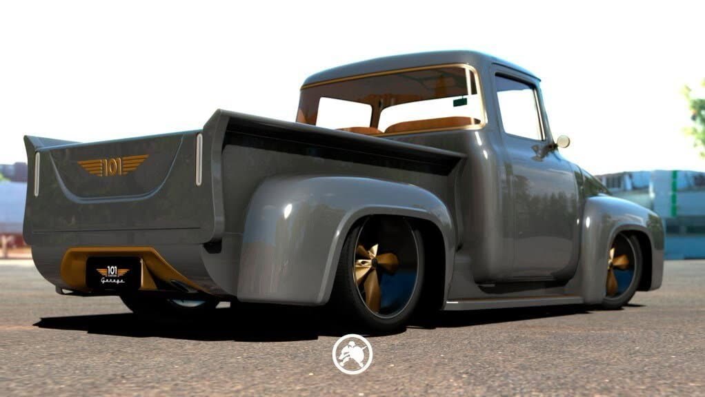 Pickup Ford F100 GT — imagem 4 do projeto 3D